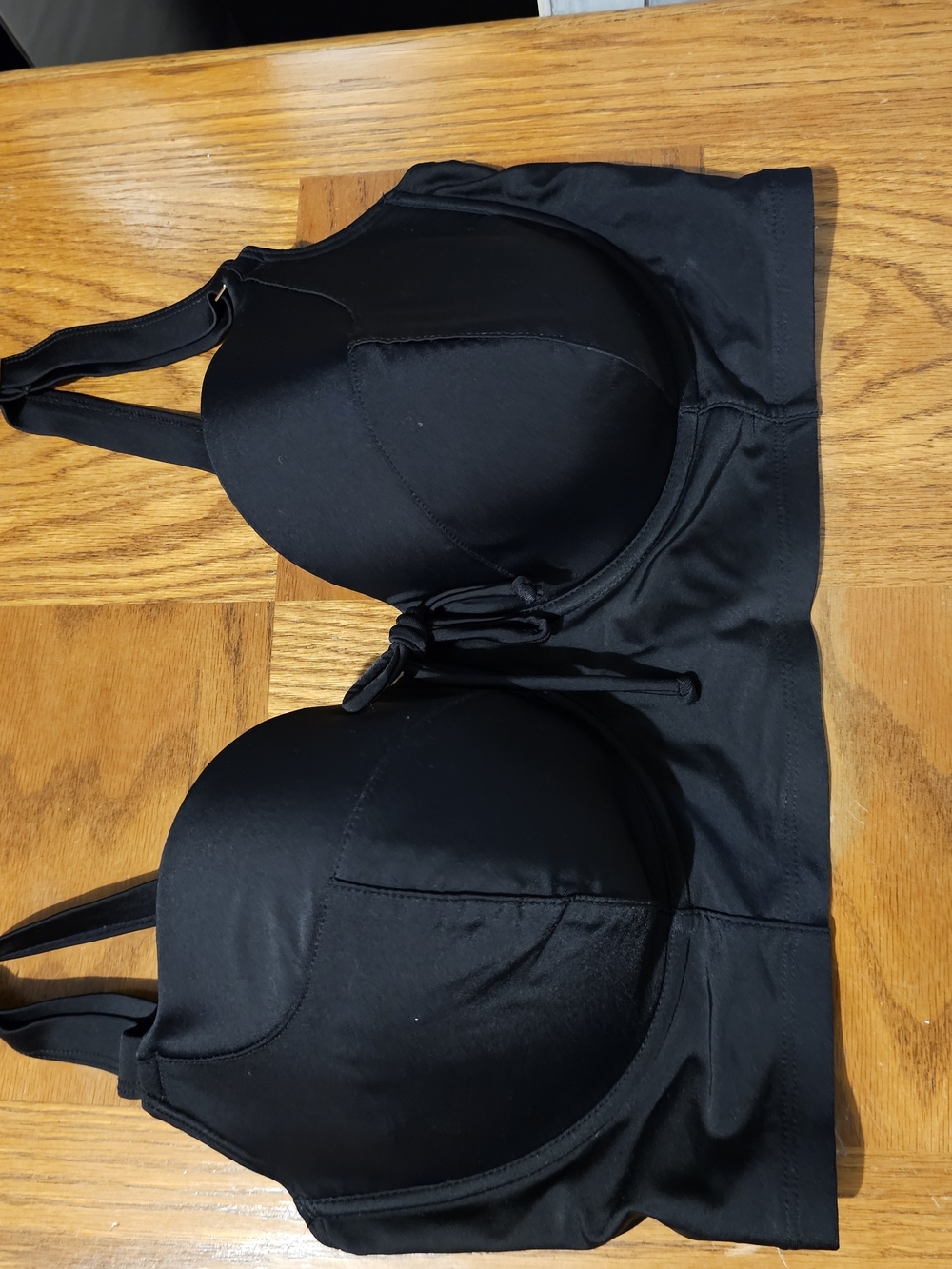 smart & sexy Black Swim Padded Bra with Adjustable Straps Retro Style. 38DDD